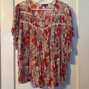 Democracy short sleeve v neck blouse